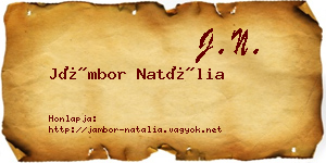 Jámbor Natália névjegykártya