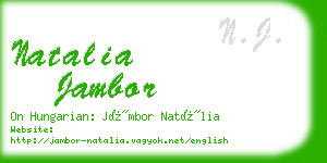 natalia jambor business card